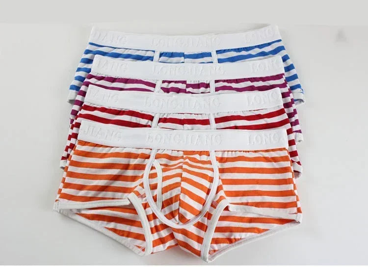 Quần lót nam cotton thoáng khí sọc mềm U-pouch