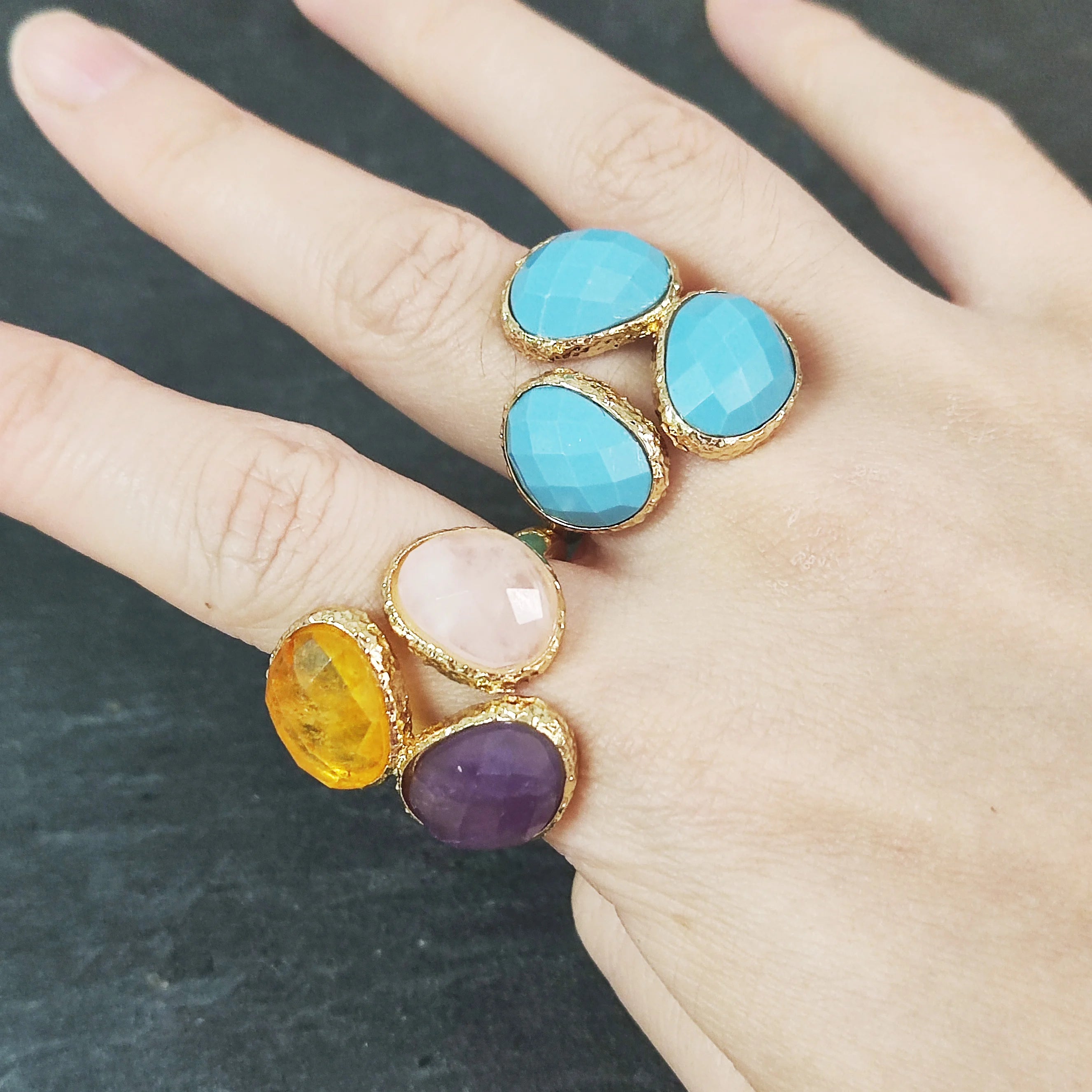 Natural Stone Rings - Healing Crystal Jewelry Gifts