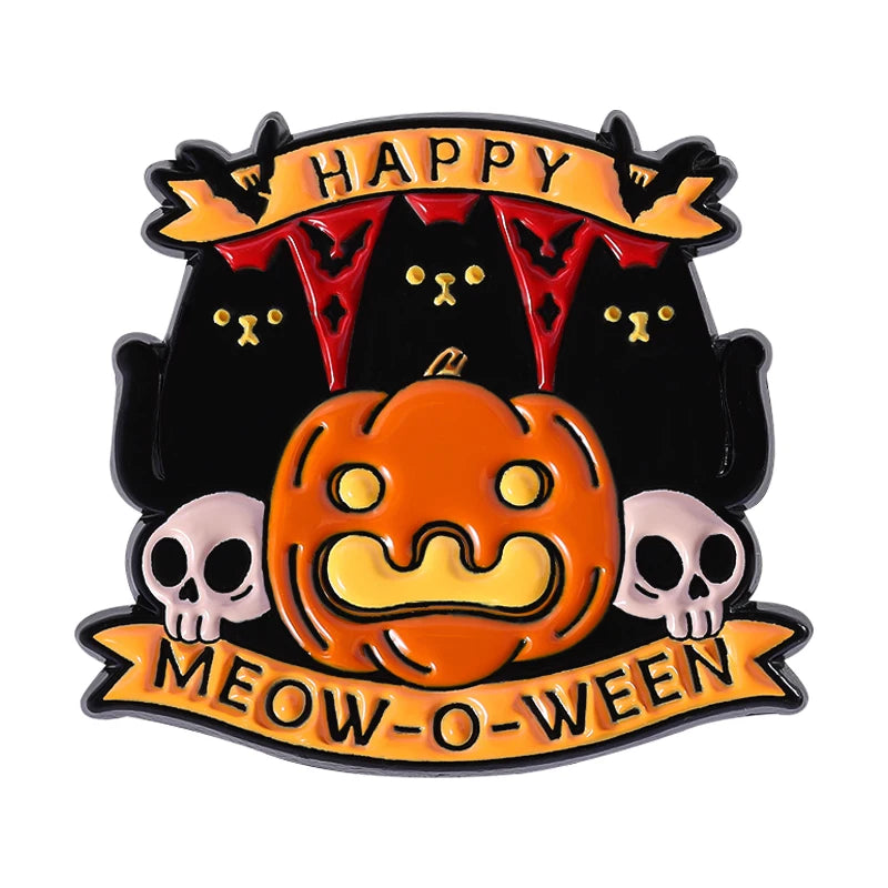 Halloween Pumpkin Animal Enamel Pins Ghost Capybara Grim Reaper Duck Spooky Season Brooches Lapel Badge Jewelry Gift for Friends