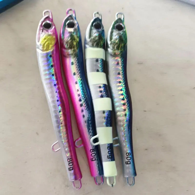 3D Glowing Jig Lure Fast Sinking 40g60g80g