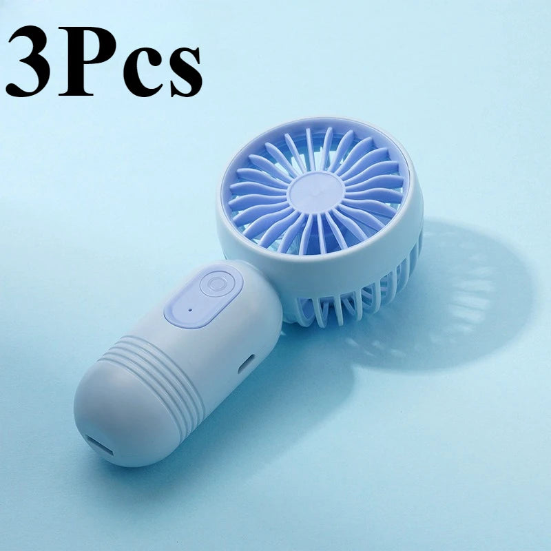 USB Mini Rechargeable Portable Fan with 3 Speeds, Handheld Fan for Gift Choice, Perfect For Office, Outdoor, Travel, Camping - Daisan Mart