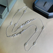 Exquisite 10-sided S925 silver necklace for men and women