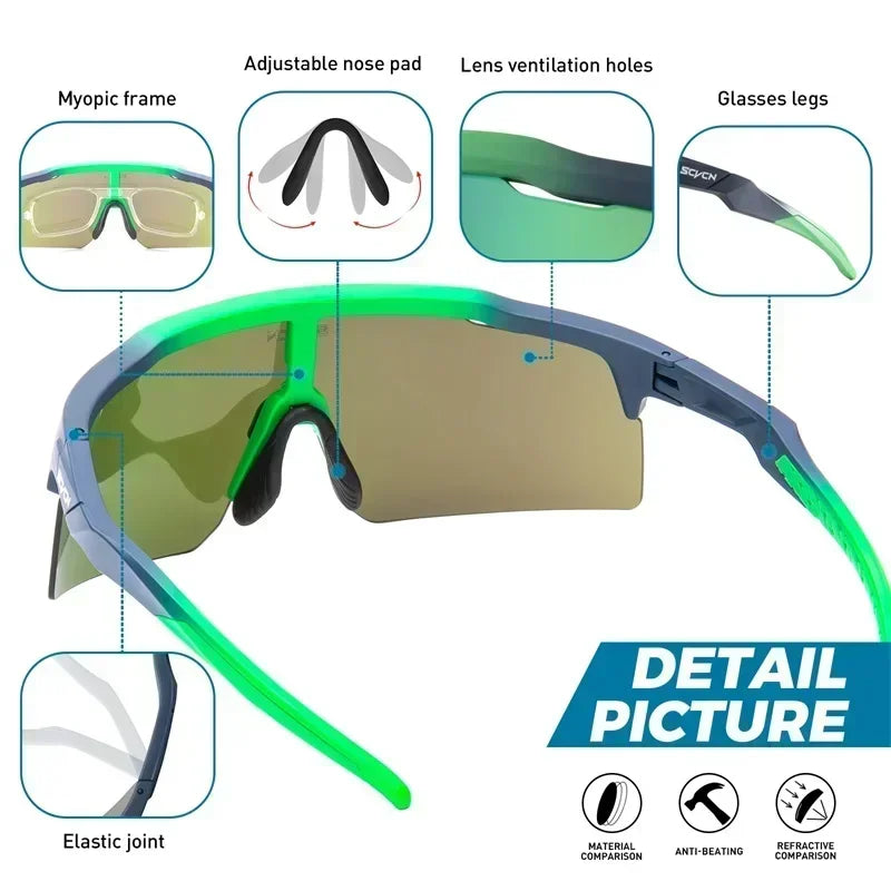 SCVCN Photochromic Sunglasses - Cycling, Sports, UV400 Protection