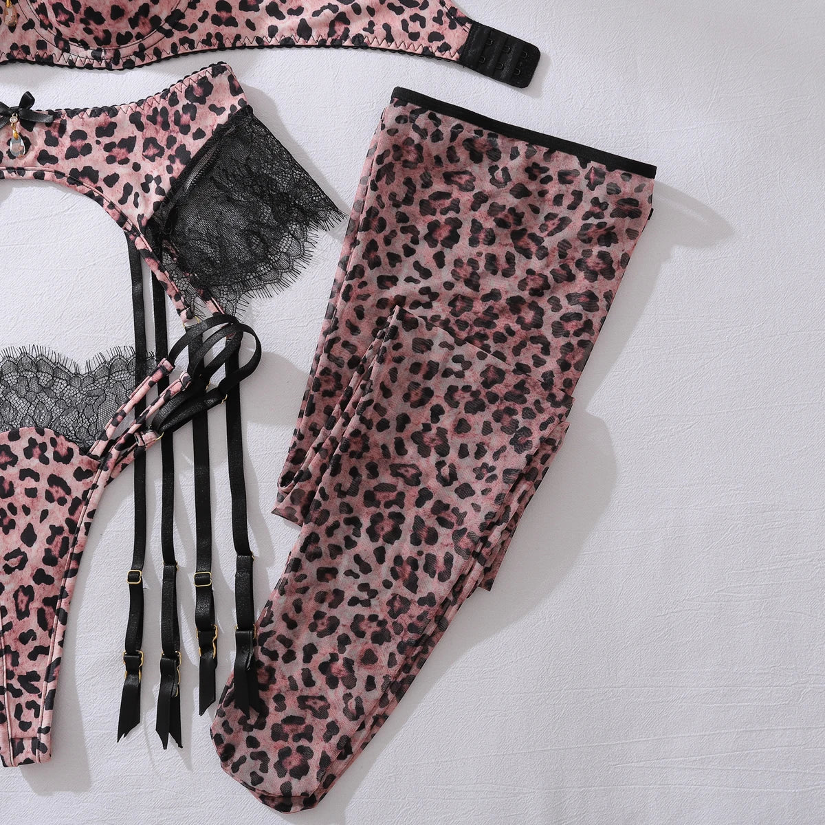 AVELINE 2025 Sexy Leopard Lace Lingerie Set