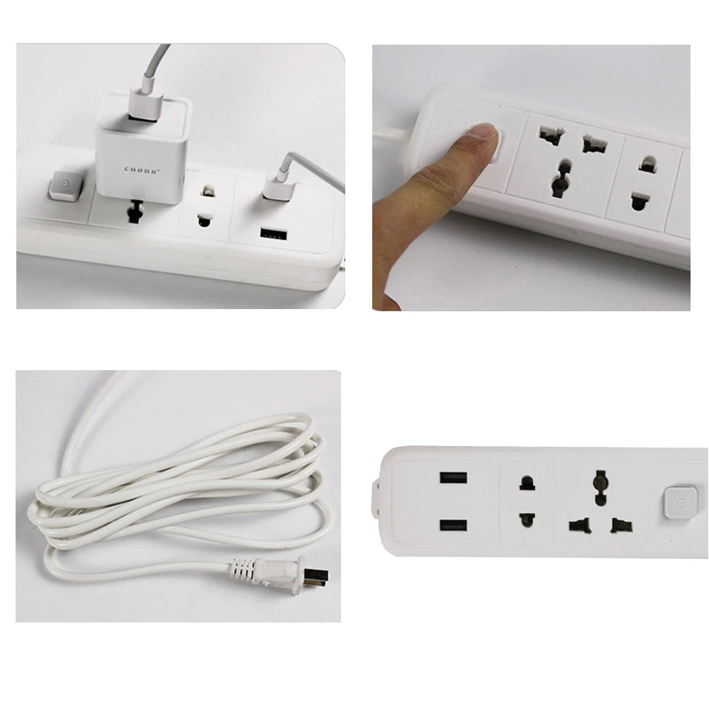 Ổ Cắm Đa Năng 3/4 Cổng USB EU/UK/US với Dây 2.5M