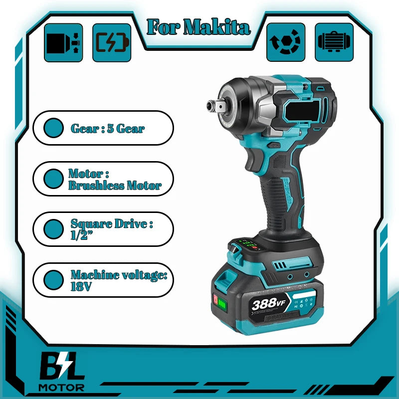Máy Siết Bu Lông Không Chổi Than 600N.M Dùng Pin 18V - Daisan Mart
