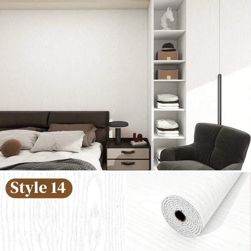 Max 40cmx10m Wood Grain Peel and Stick Thick Floor Tiles SXP Wallpaper Waterproof Vinyl Wood Flooring Mould Proof