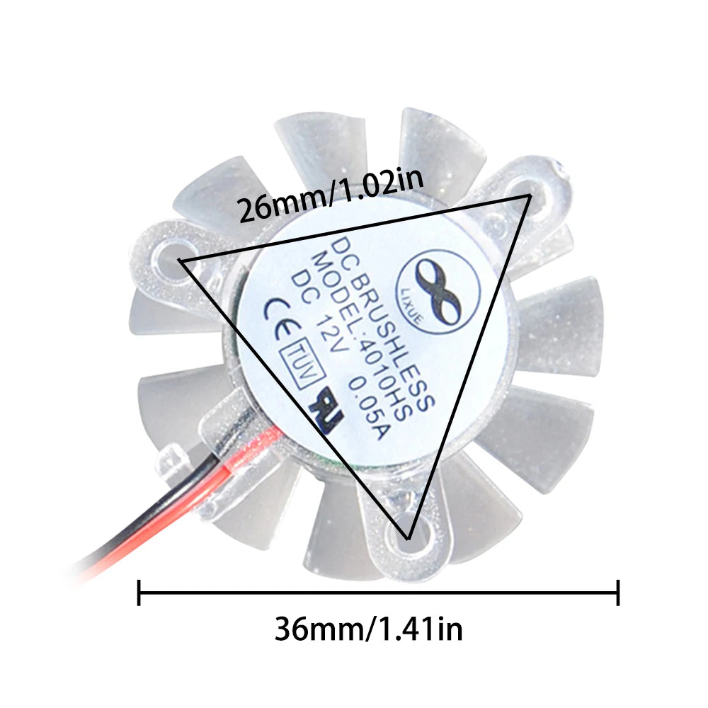 DC 12V 3D Printer Cooling Fan 4010 Mini Fan 40mm Diameter VGA Fan for Computer Printer DVR Small Appliances Series Repair Parts