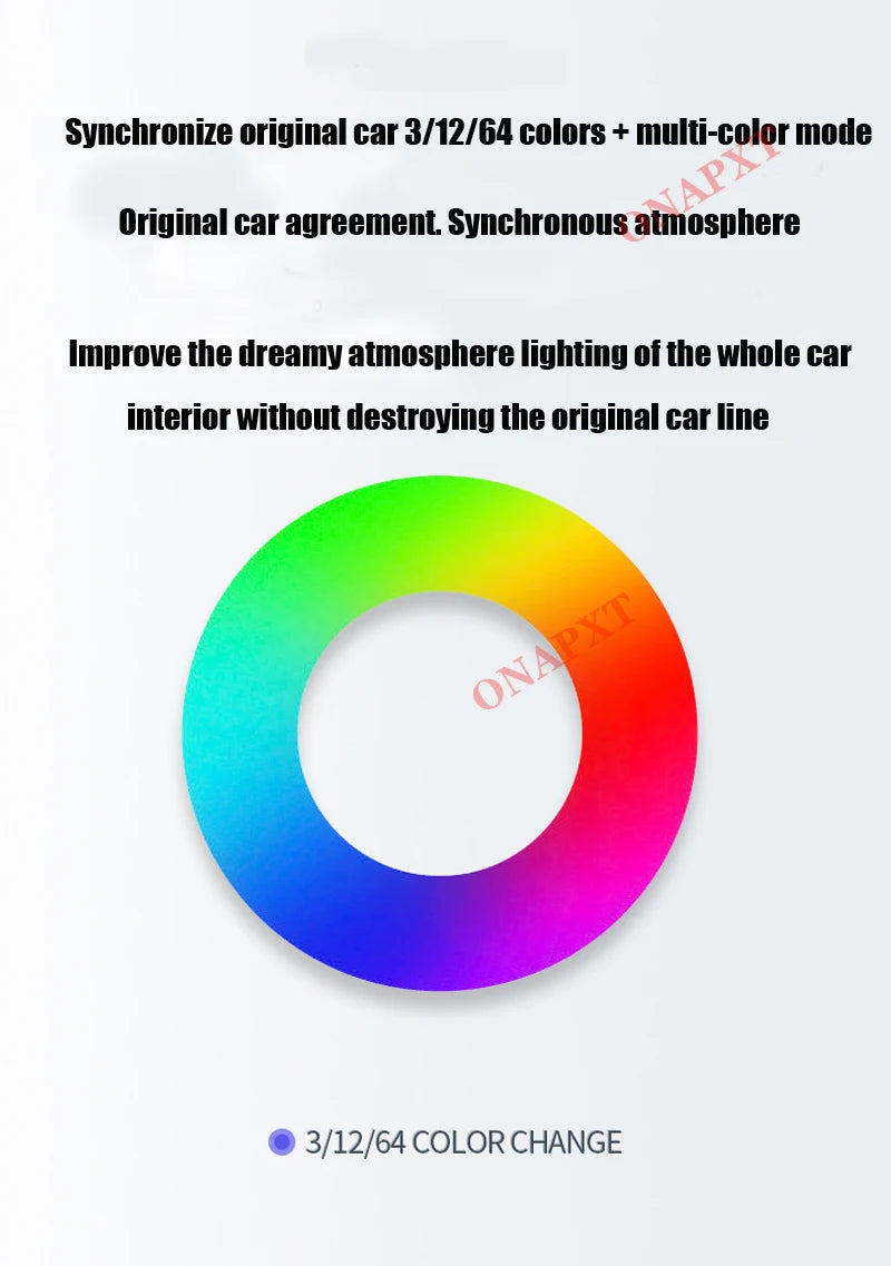 64 Color Neon LED Strip for Mercedes C/GLC Air Vents