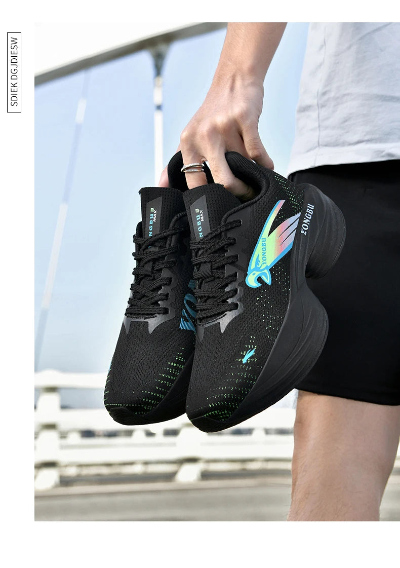 Giày Chạy Bộ Đệm Khí Carbon Nhẹ Êm Chân Chống Trượt