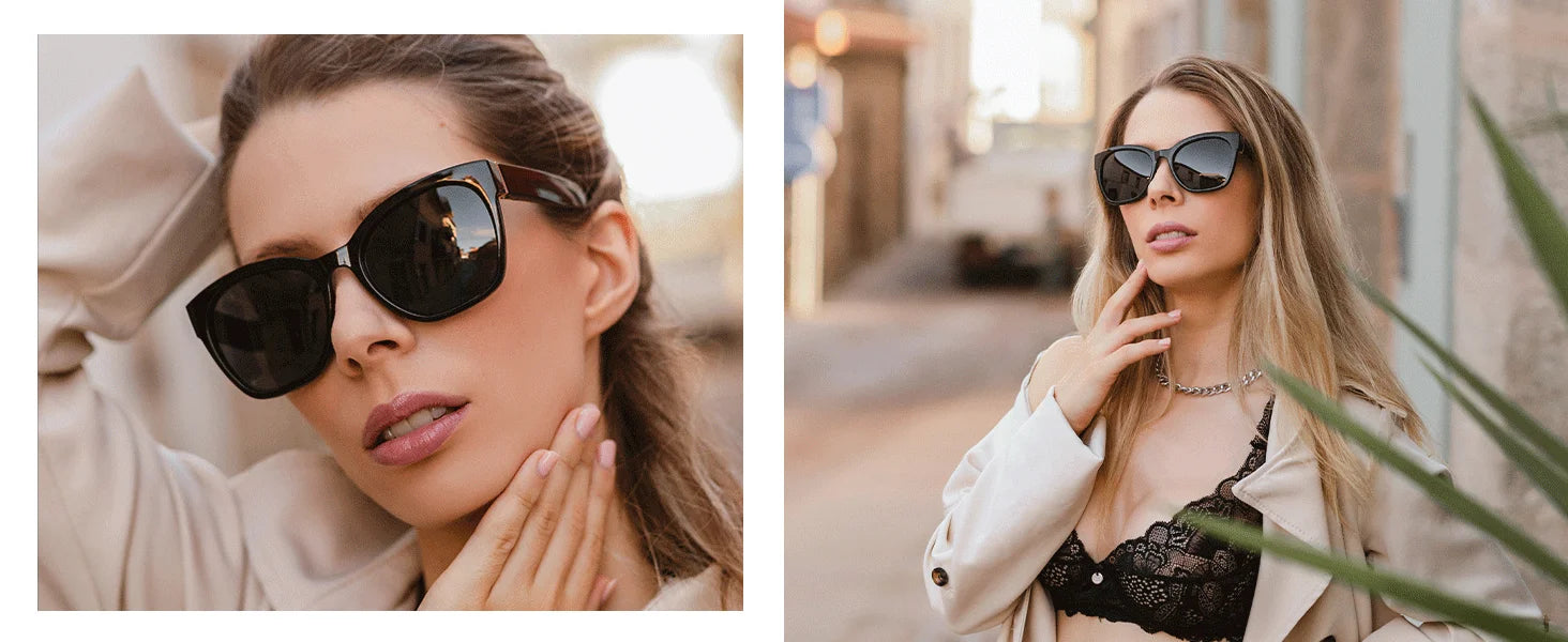 ZENOTTIC Fashion Cateye Polarized Sunglasses for Women - Oversized Sun Glasses UV400 Protection Retro Shades Designer Style - Daisan Mart