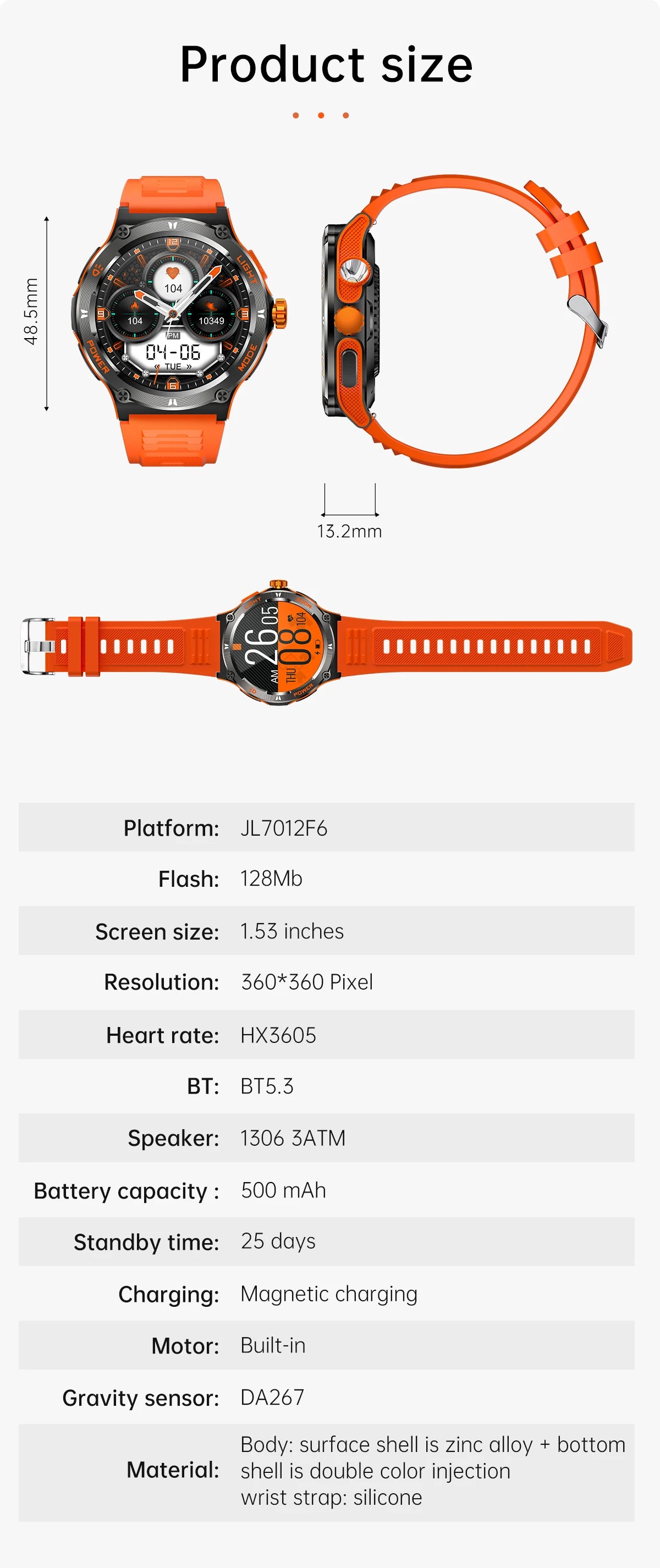 KT76 Smart Watch Sports Waterproof for Men and Women