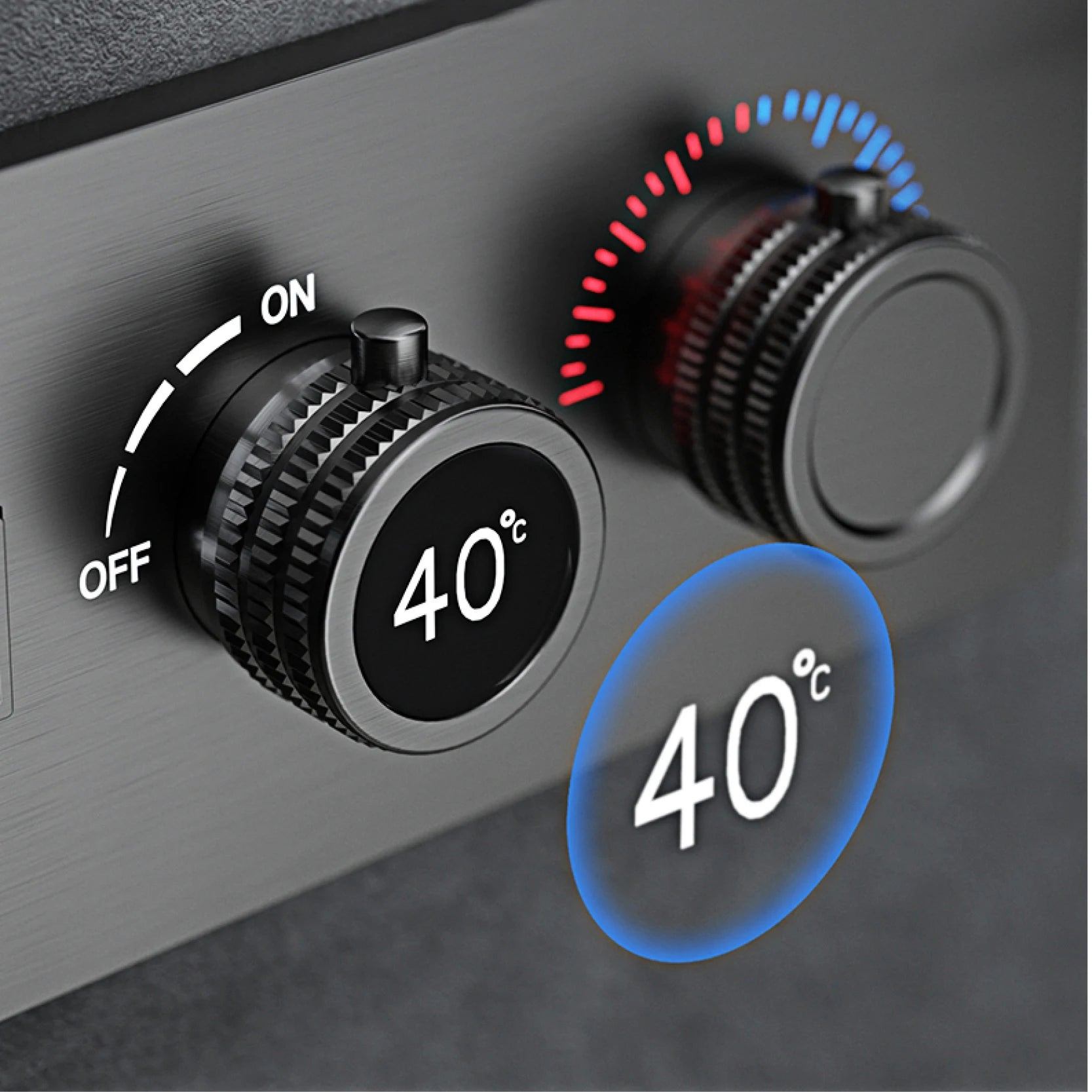 Vòi Sen Đen Cao Cấp LED Hiển Thị Số 4 Chức Năng