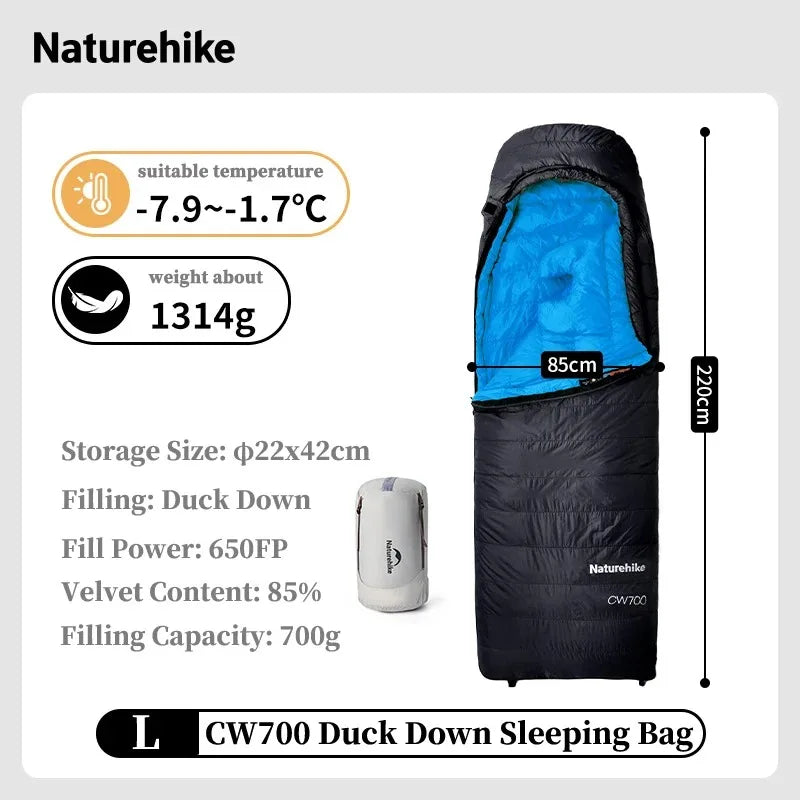 Naturehike CW700 Ultralight Duck Down Sleeping Bag 650FP