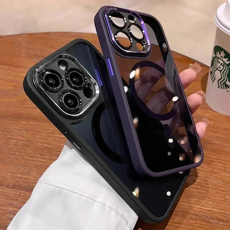 Luxury Magnetic Metal Lens Bumper Protection Case For iPhone 17 Air 16 15 14 13 12 11 Pro Max Plus Wireless Charge Hard Cover - Daisan Mart