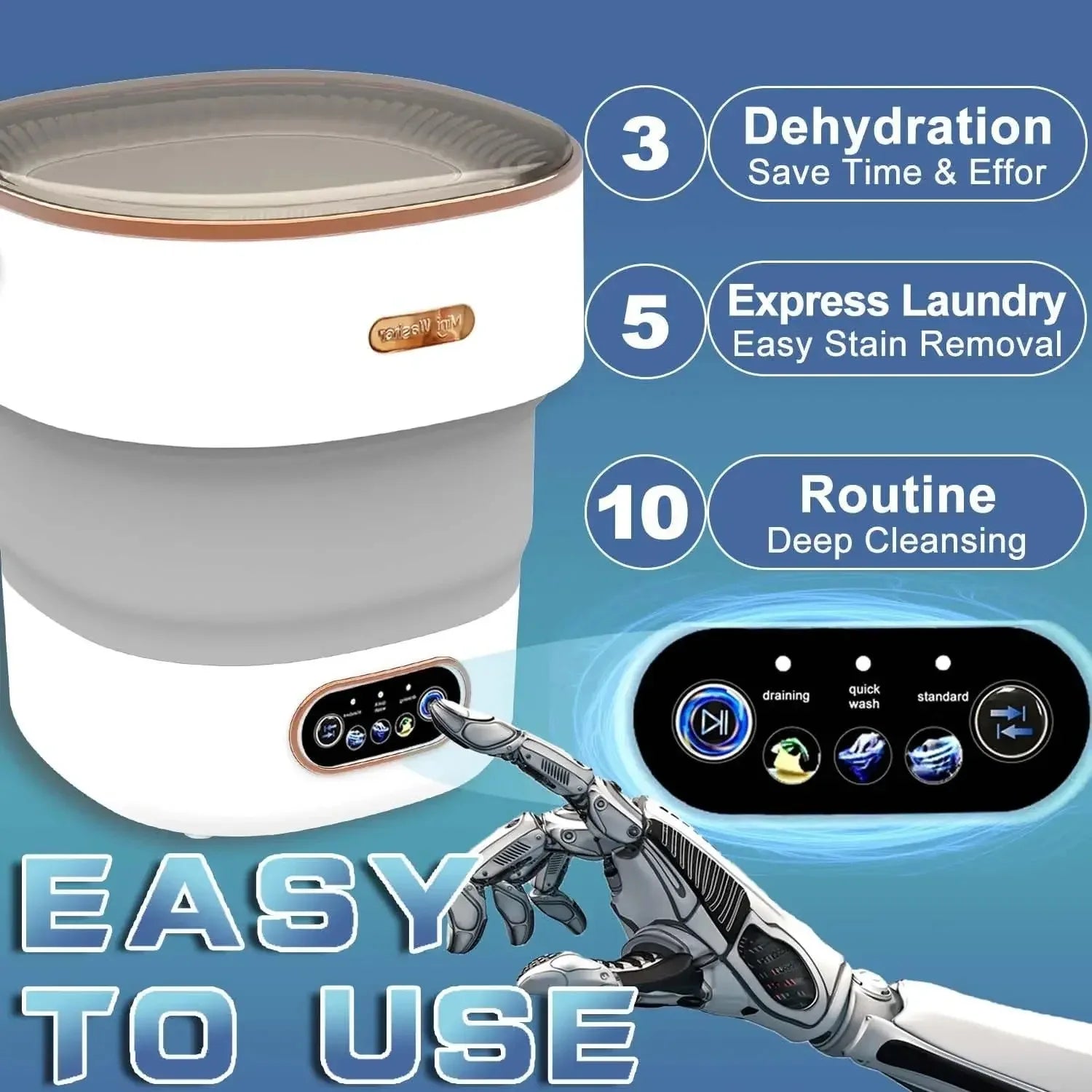 15L Mini Folding Washing Machine for Convenient Travel