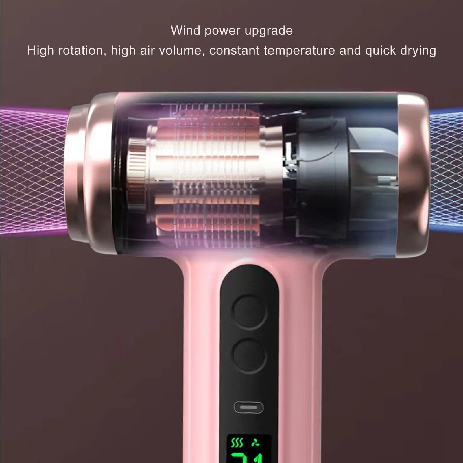 Portable Hot and Cold Hair Dryer 200W 15000mAh Battery