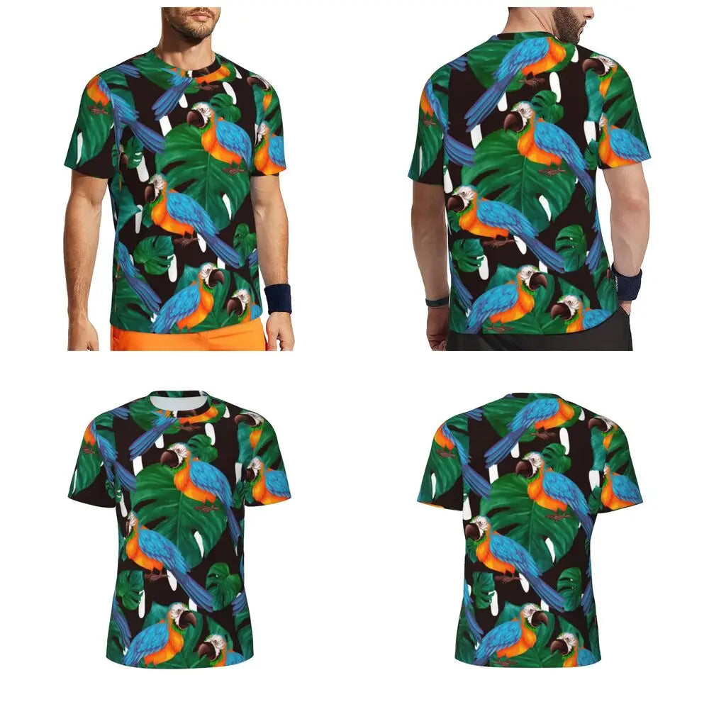 Áo Thun Nam Họa Tiết Lá Nhiệt Đới Màu Sắc Cá Tính