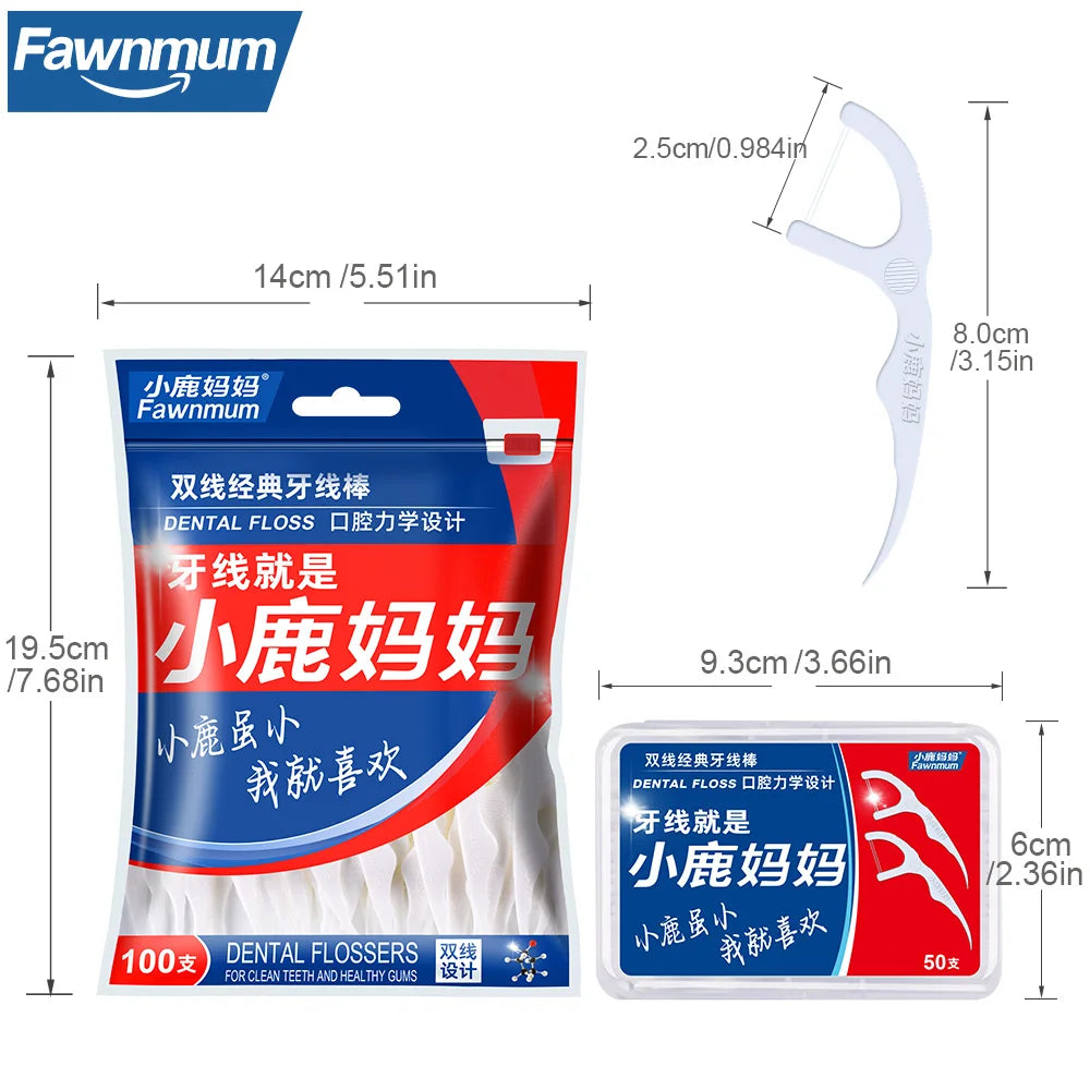 Fawnmum 2-Layer Dental Floss - Family Box 1000C