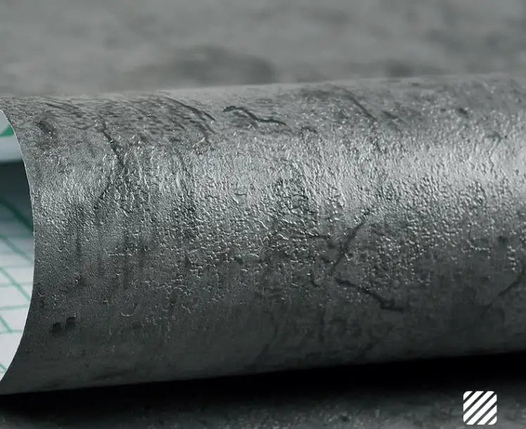 Giấy Dán Tường PVC Xám Retro Chống Thấm Tự Dính