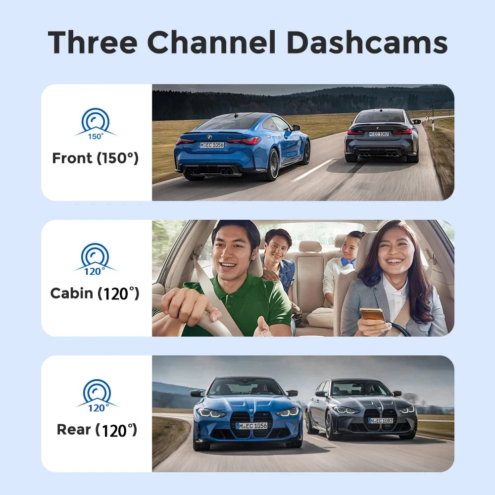 CamX3 - WIFI Car Dash Cam, 2/3 Lenses