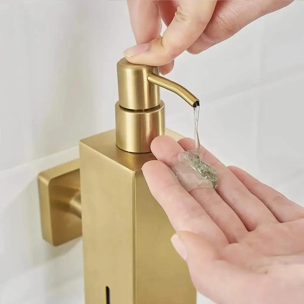 Bình Xà Phòng Inox 250ML Treo Tường Vàng Đen Khách Sạn - Daisan Mart