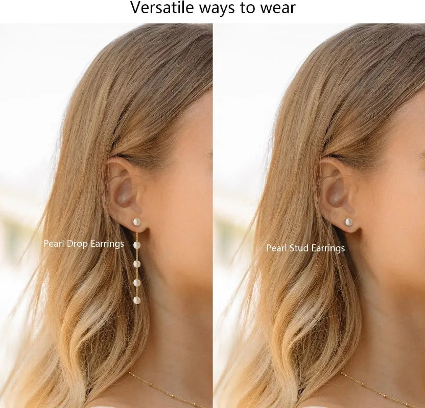 Women's Pearl Jewelry Set - Elegant 14K Gold/Silver