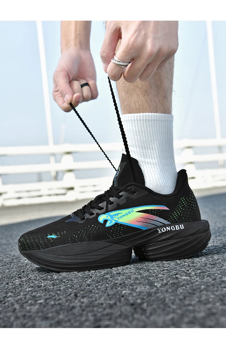 Giày Chạy Bộ Đệm Khí Carbon Nhẹ Êm Chân Chống Trượt