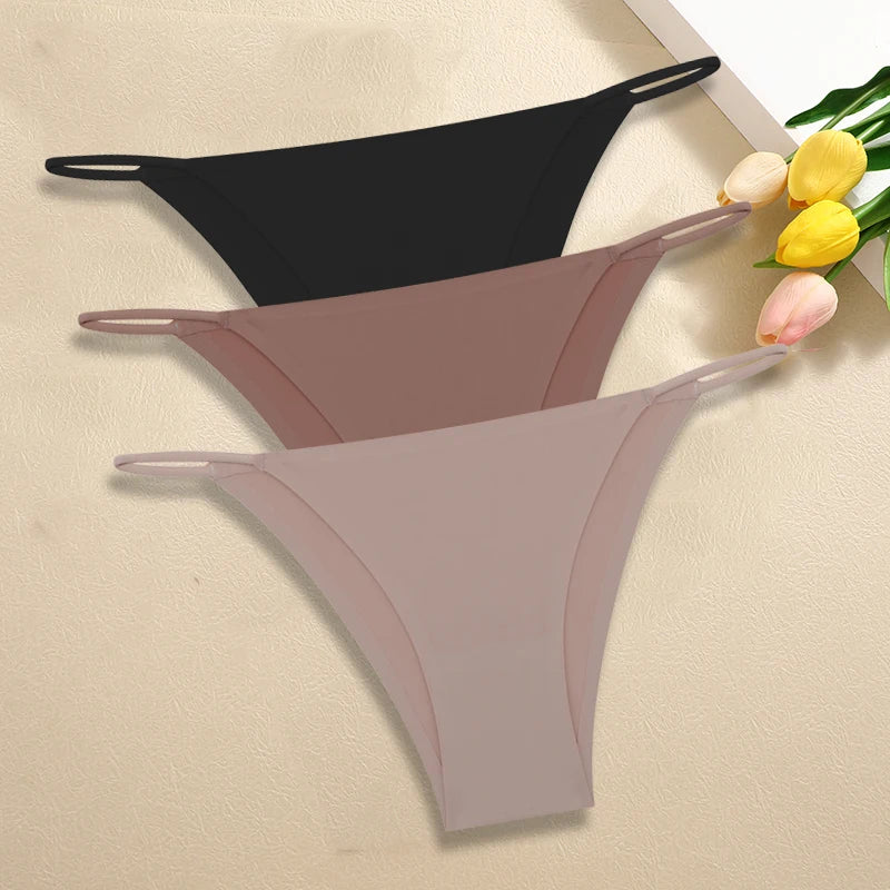 Set of 3 Ice Silk Ultra-Thin Seamless Women's Panties