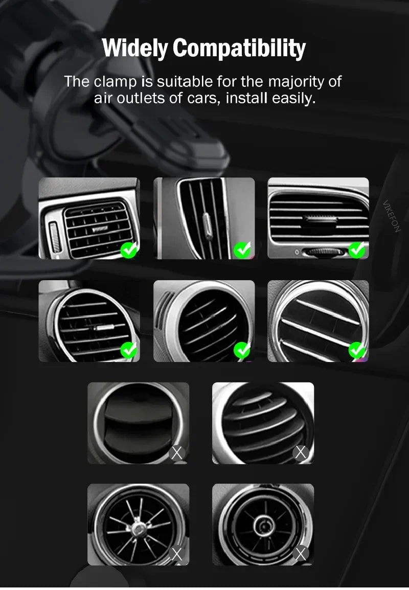 Magnetic Car Wireless Charger Stand Phone Holder Air Vent Mount Clip Support In Car Fast Charging for iPhone 16-12 Pro Max Mini