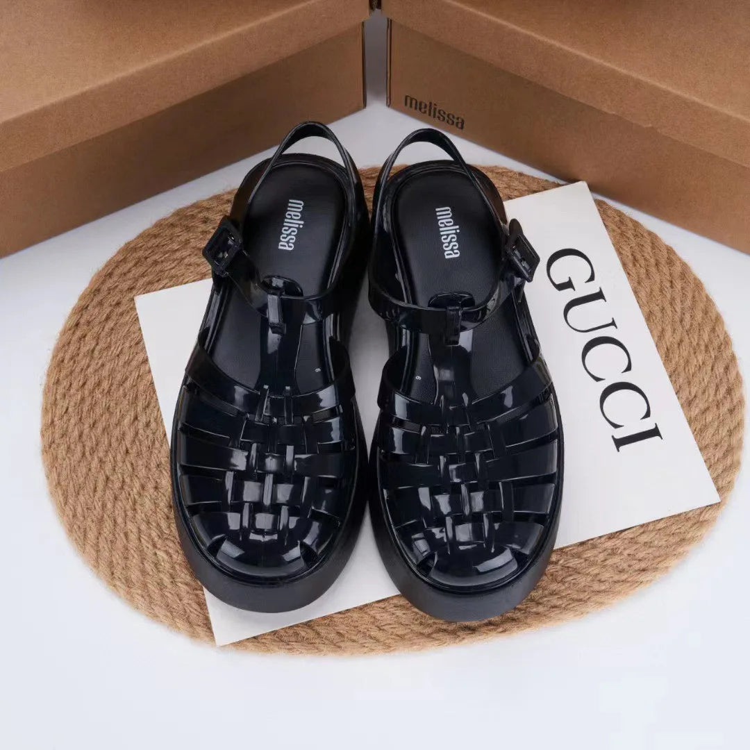 Sandal Nữ Mini Melissa 2025 Sóng Hoa Tim Retro