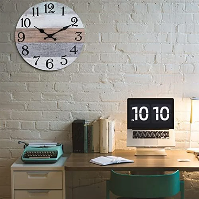 Đồng Hồ Treo Tường 10 Inch Vintage Không Tiếng Tích Tắc