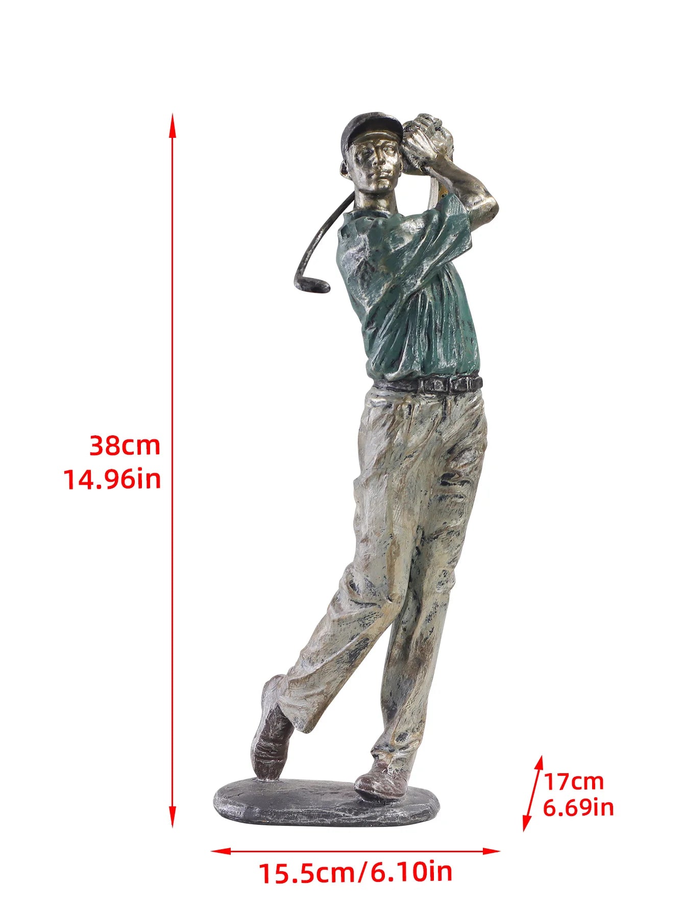 Beautiful Resin Golfer Swinging Club Statue For Room Decoration