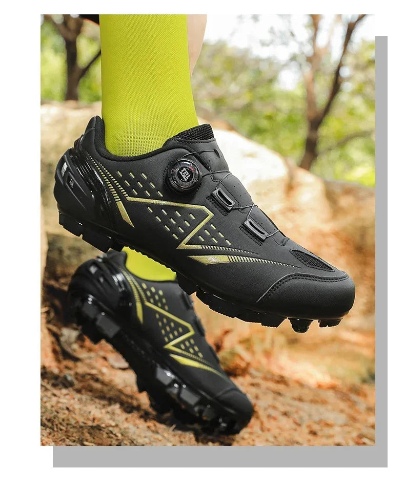 Men's and Women's MTB Racing Cycling Shoes Auto-Lock 2024 White