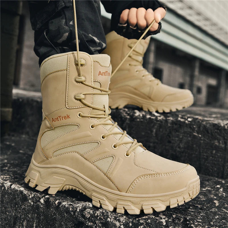 Men's Fashion Boots - Motocross Style High-Top Boots