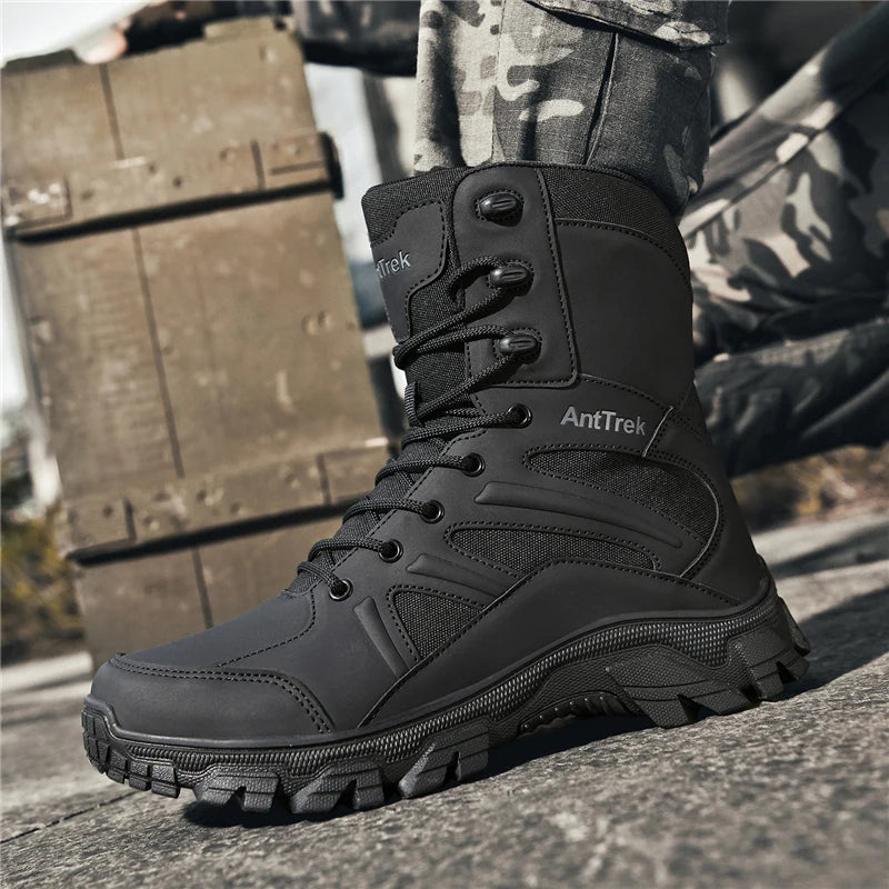 Men's Fashion Boots - Motocross Style High-Top Boots