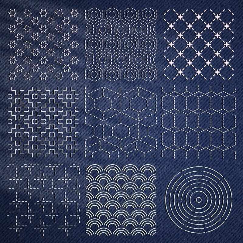 YOMDID 9pcs Sashiko Embroidery Templates Reusable PET Sewing Stencils DIY Embroidery Patterns Geometric Line Quilting Template - Daisan Mart