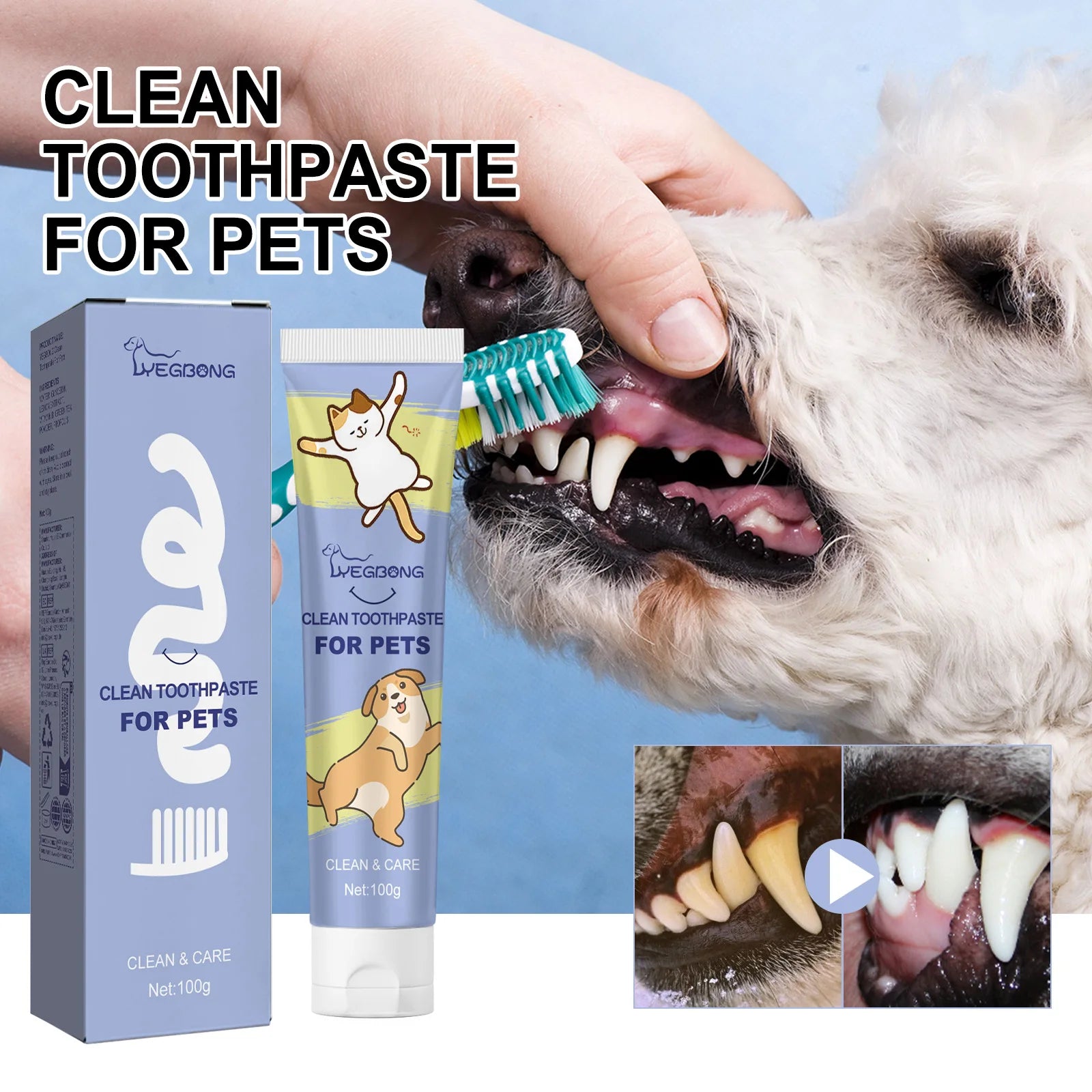 Pet Cleaning Toothpaste Cleaning tartar, stain repair, teeth whitening, cat and dog oral care - Daisan Mart