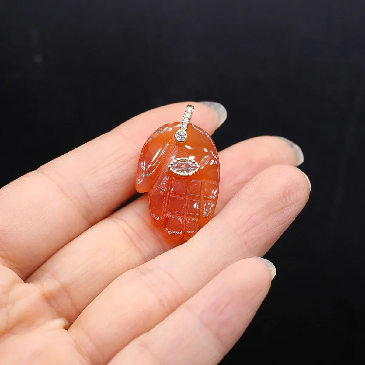 Christmas Natural Gemstone Buddha Hand Pendant