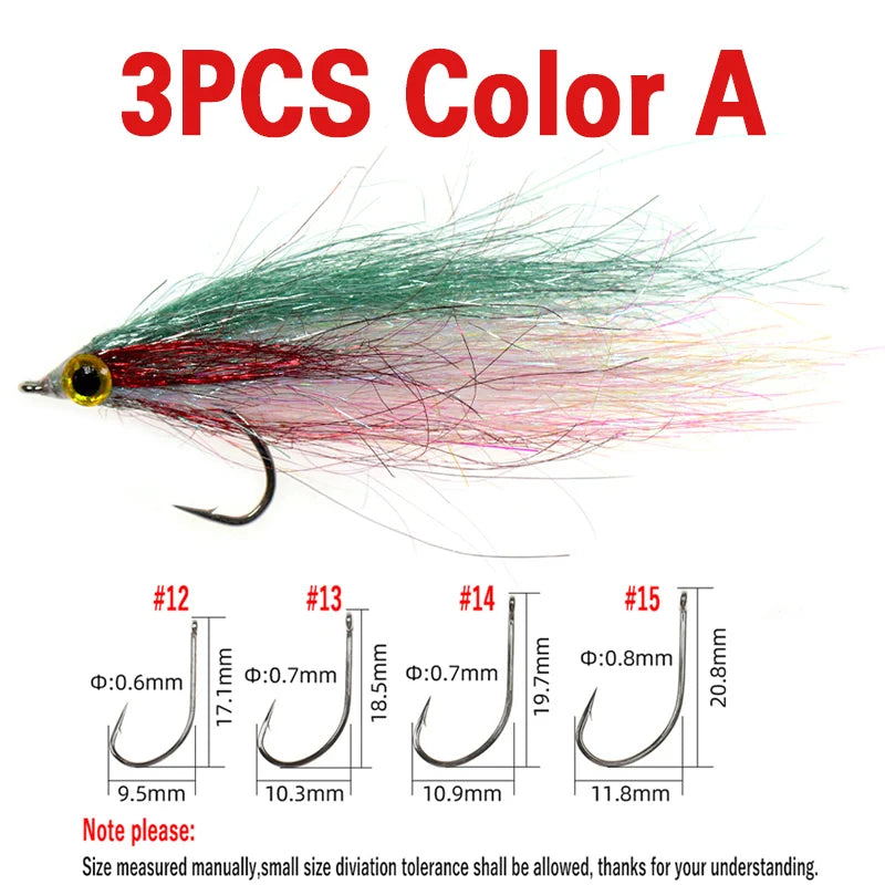 Wifreo Wounded Ice Minnow Fly Ice Dub Slowly Sinking Salmon Trout Sea Bass Pike Steelhead Redfish Fly Fishing Flies Lures 