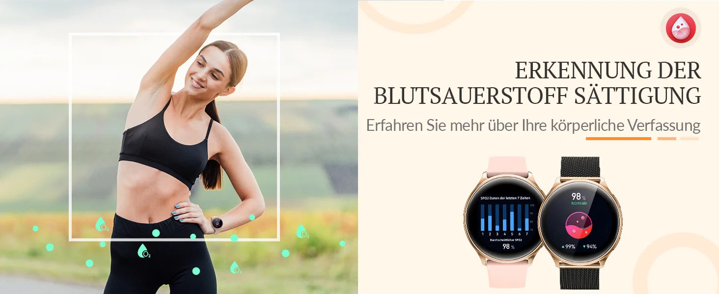 Black Gold Women's Smartwatch - Comprehensive Health