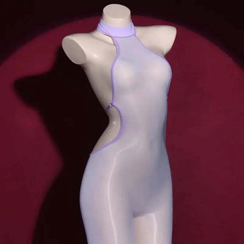 Sexy Backless Glossy Bodysuit 6D Horse Oil ZNZ1