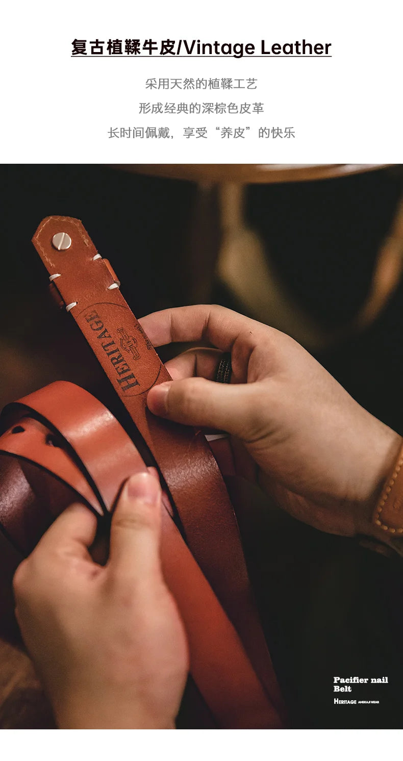 Thắt Lưng Da Bò Cao Cấp Maden Vintage Cho Nam Nữ