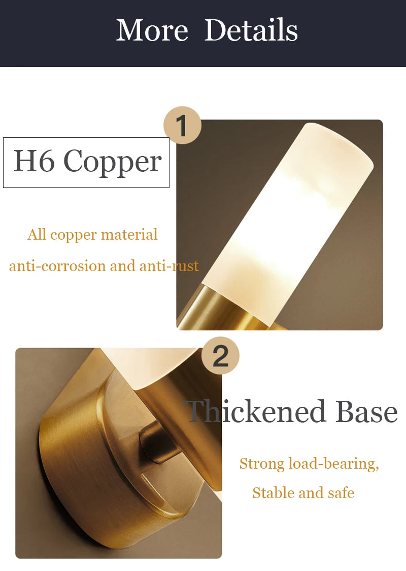 Modern Gold Tube LED Wall Lamp for Living Room Decoration