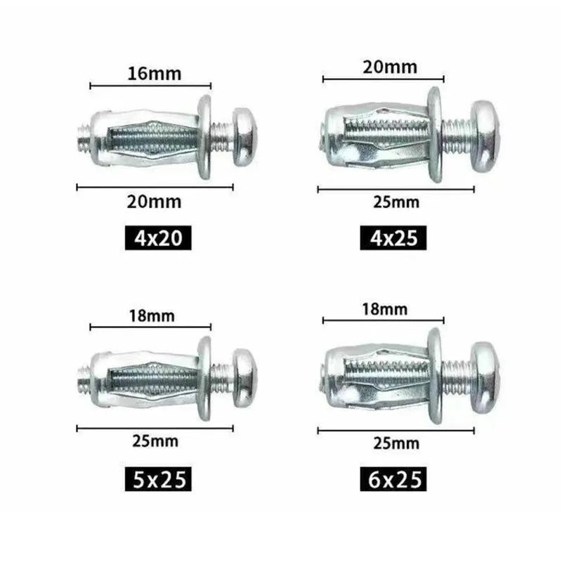 20pcs Jack Nuts Screw Petal Screw Anchors Petal Expansion Plugs for Curtain Expansion Clamp Petal Rivet Lock Jack Nut Bolt