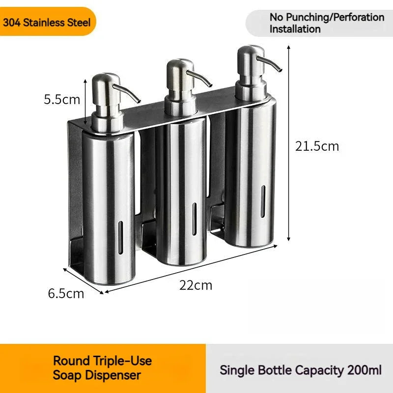 Bình Xà Phòng Inox 200ml Treo Tường Hiện Đại - Daisan Mart