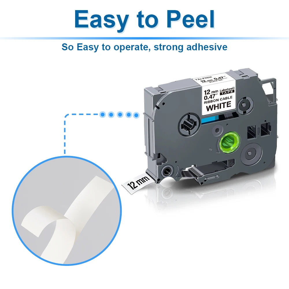 6/9/12/18/24mm FX231 Compatible for Brother Flexible Tape tze FX231 FX631 FX221 221 211 241 621 For Brother P-touch Label Maker