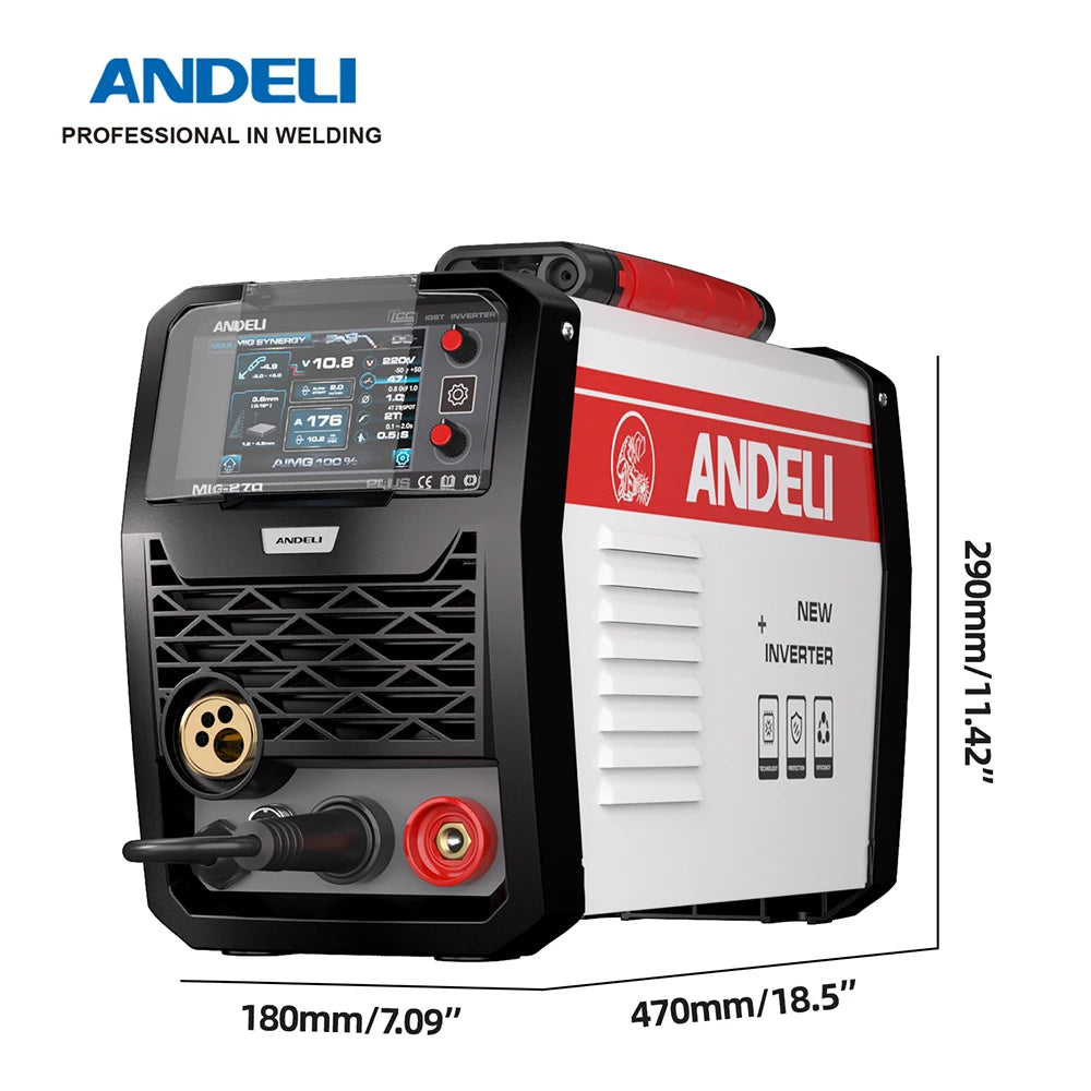 ANDELI 200A Semi-automatic Welding Machine MIG/LIFT TIG/MMA/Aluminum Welding/Spool Gun Inverter MIG Welder Gas Gasless Welding - Daisan Mart