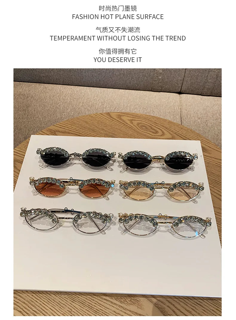 High-end Diamond Oval Women's Sunglasses 2025
