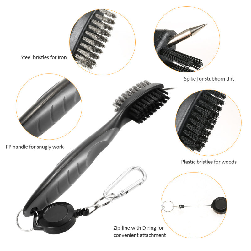 Double-Sided Golf Groove Cleaning Brush - Care Tool